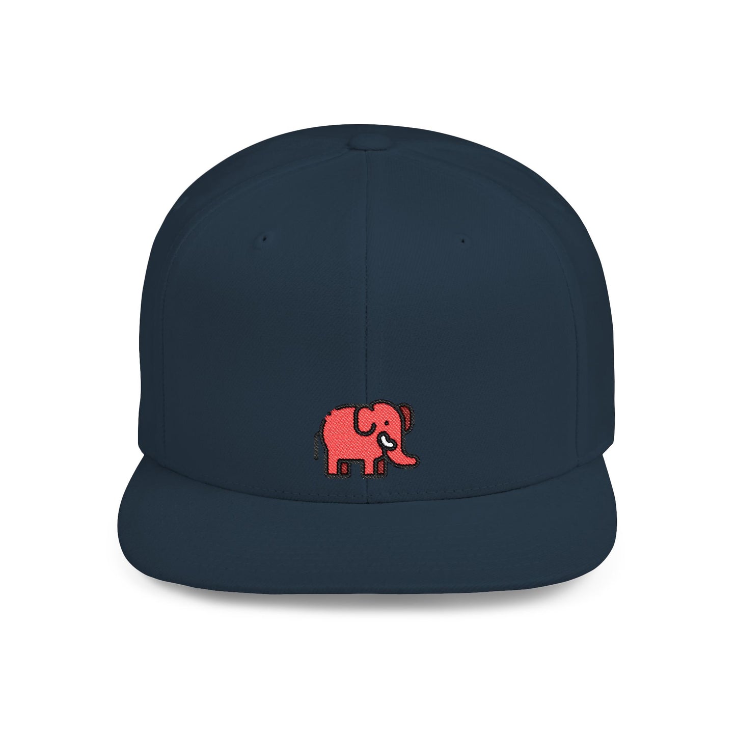 Icons Embroidered Red Elephant Flat Bill Snapback – Lightweight, Custom Fit, Premium Quality