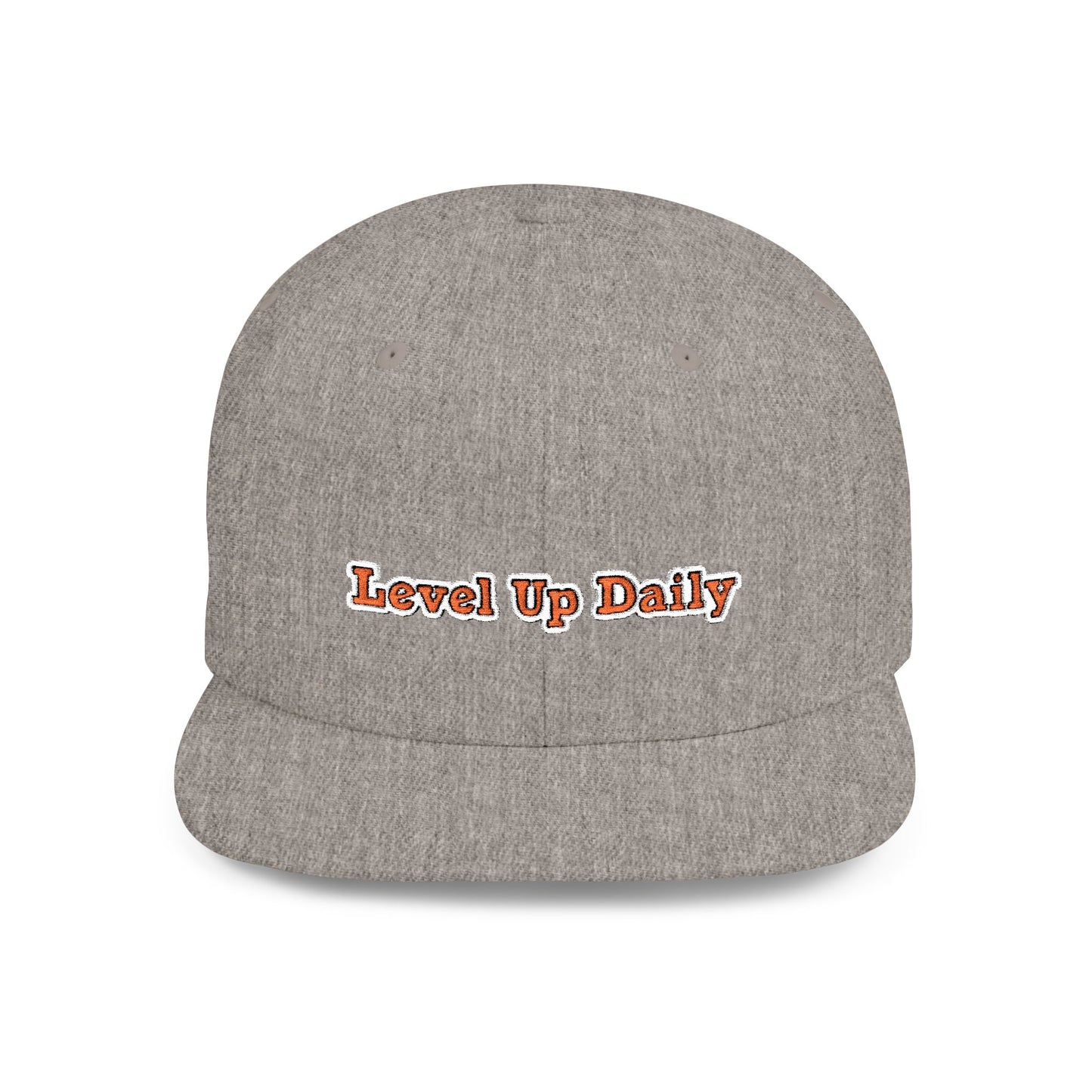 Text Level Up Daily Flat Bill Snapback – Lightweight, Custom Fit, Premium Quality