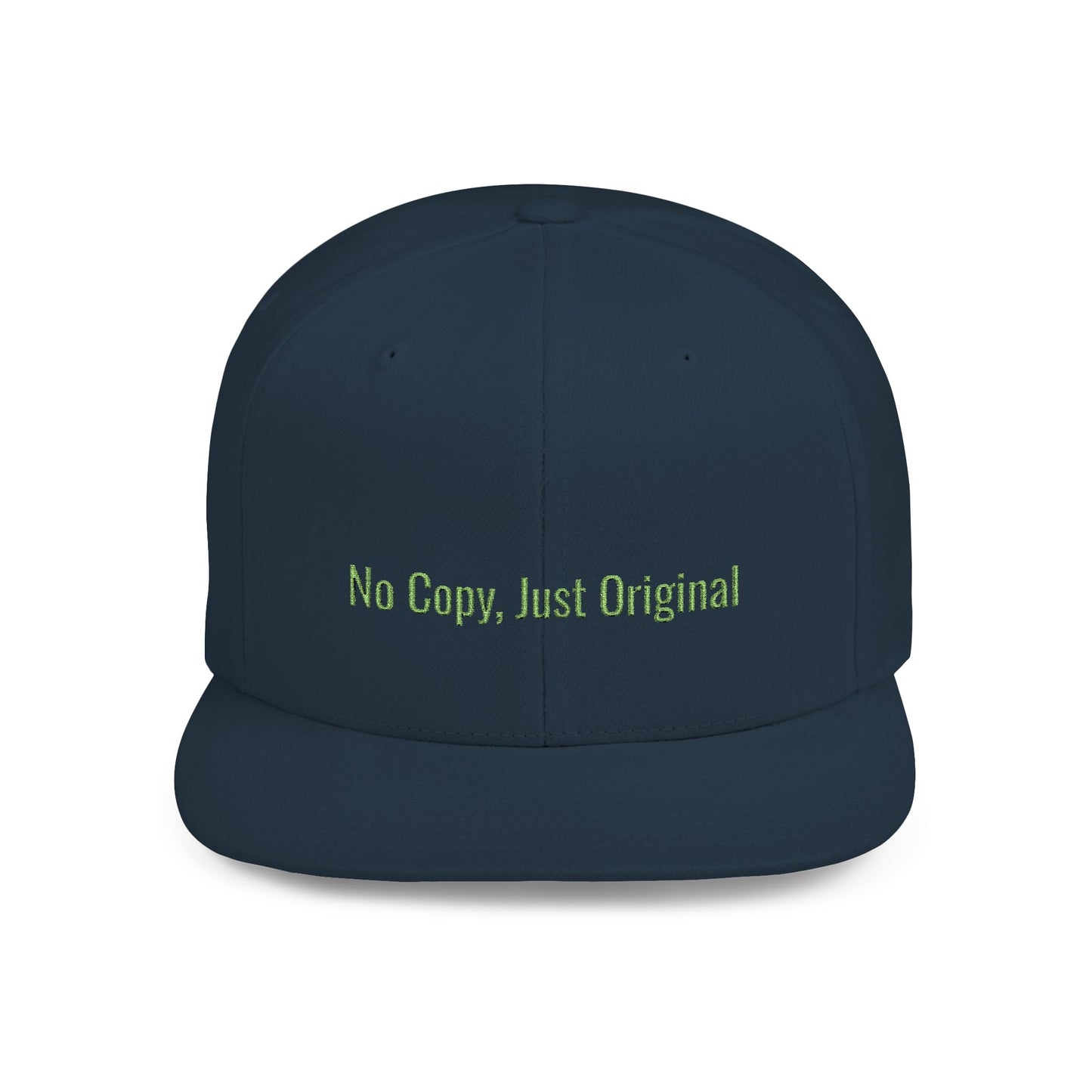 Text No Copy, Just Original Flat Bill Snapback – Lightweight, Custom Fit, Premium Quality