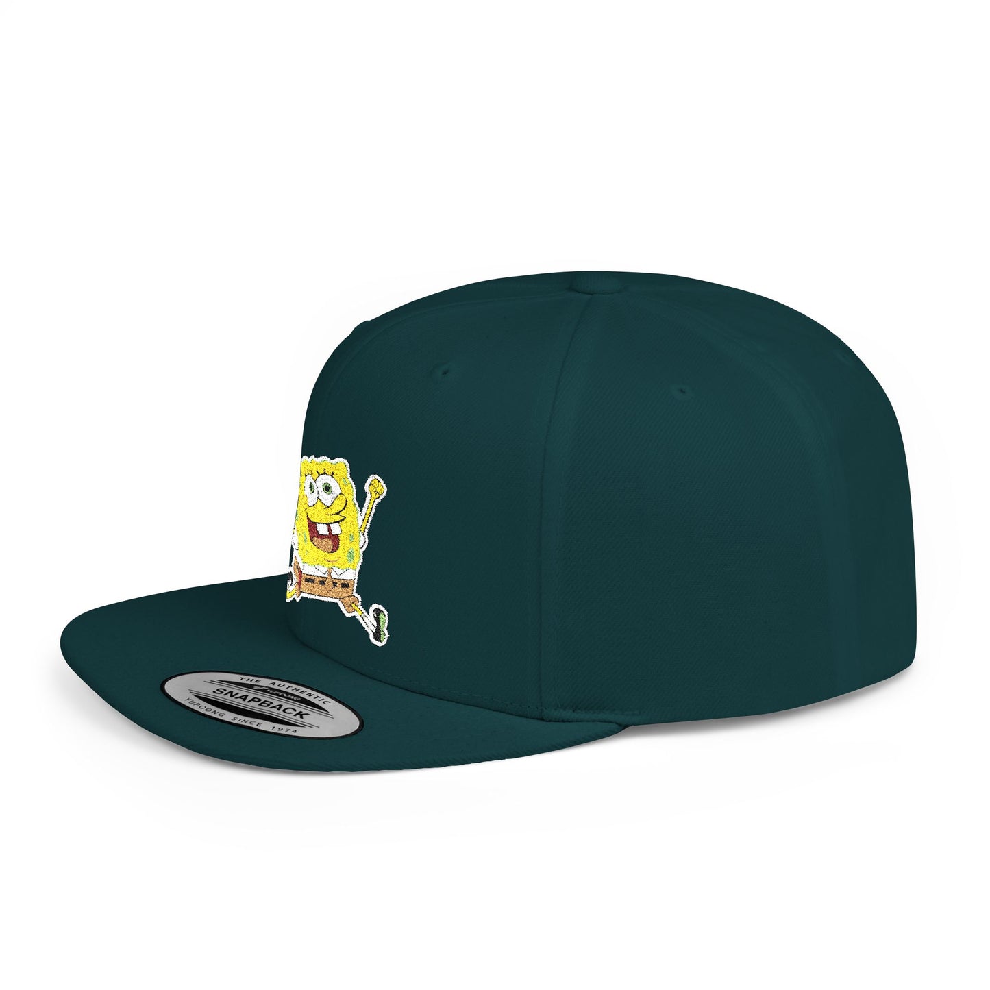 SpongeBob SquarePants Himself Flat Bill Snapback – Lightweight, Custom Fit, Premium Quality
