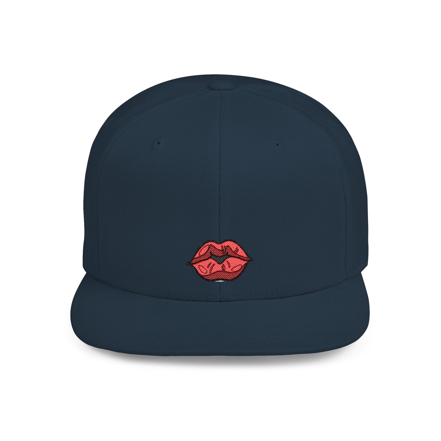 Icons Embroidered Lips Flat Bill Snapback – Lightweight, Custom Fit, Premium Quality