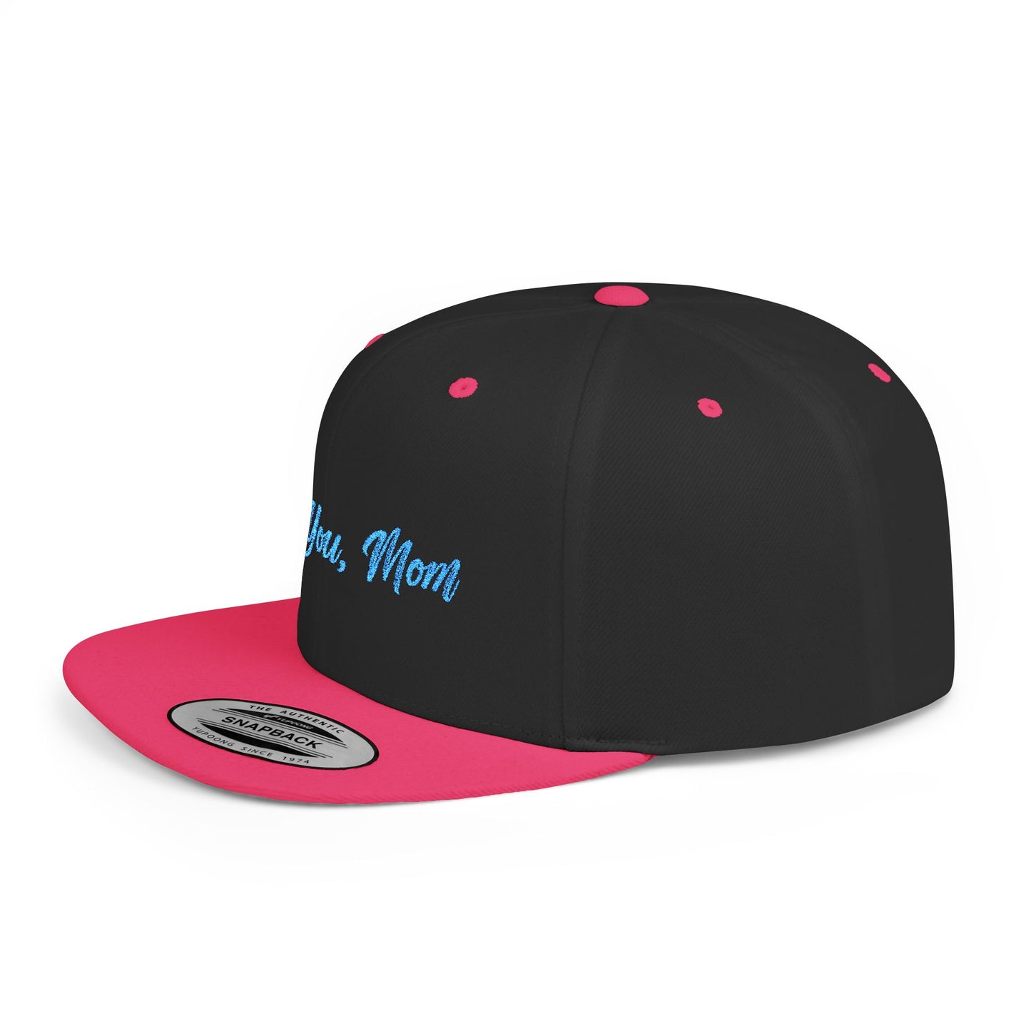 Text Love You Mom Flat Bill Snapback – Lightweight, Custom Fit, Premium Quality