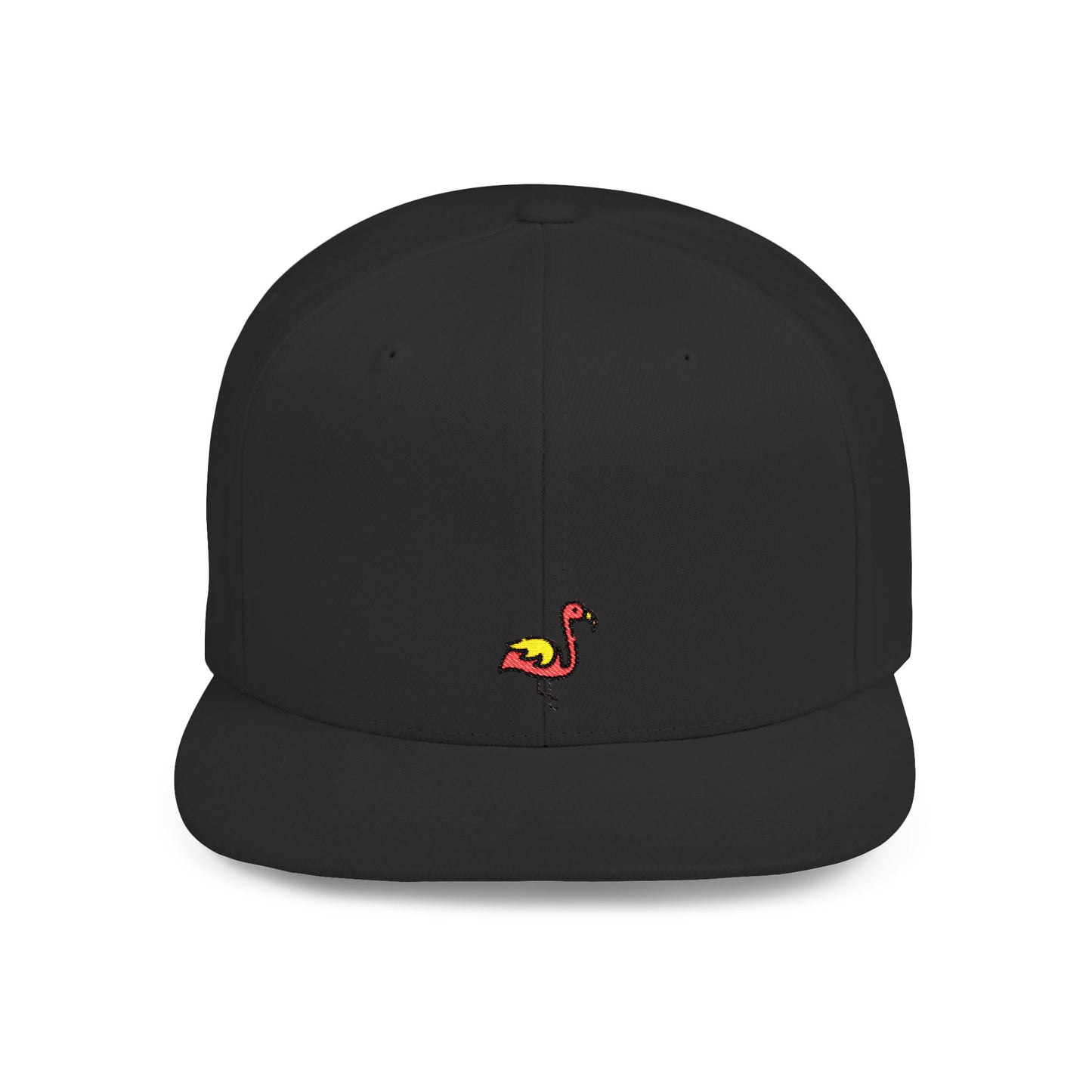 Icons Embroidered Flamingo Flat Bill Snapback – Lightweight, Custom Fit, Premium Quality