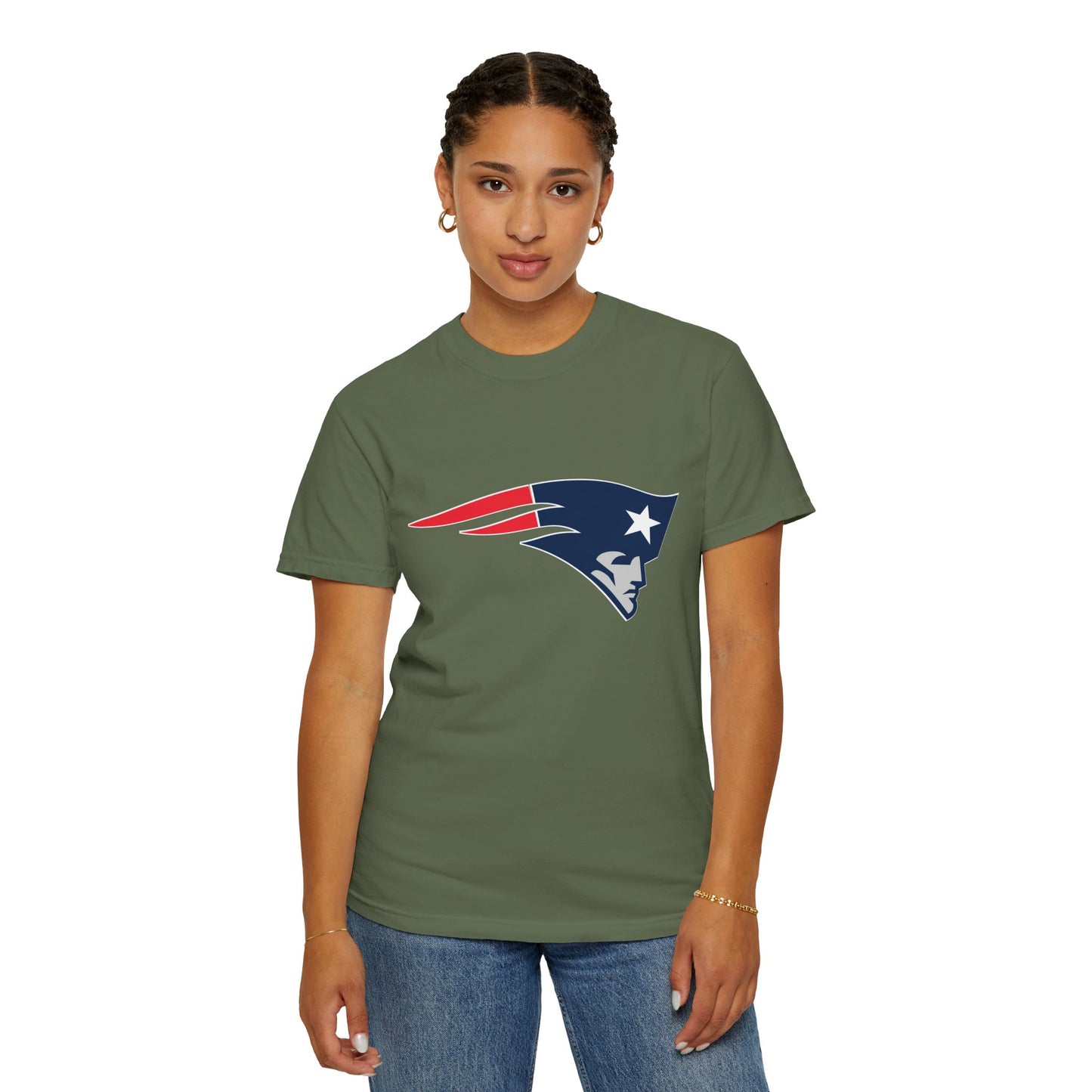 New England Patriots Gear Garment-Dyed T-Shirt – Premium Cotton Tee for Customization