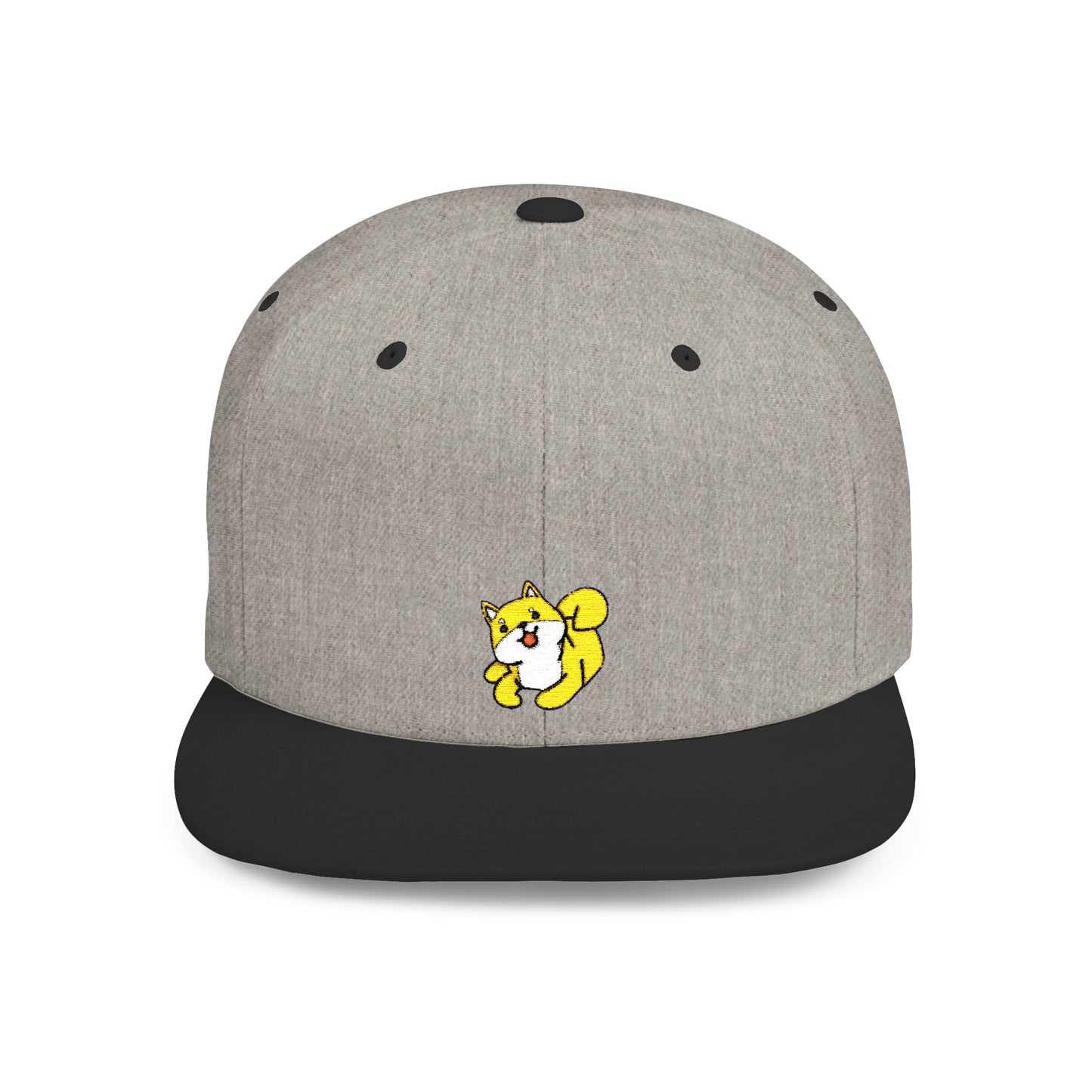 Icons Embroidered Shiba Inu Flat Bill Snapback – Lightweight, Custom Fit, Premium Quality