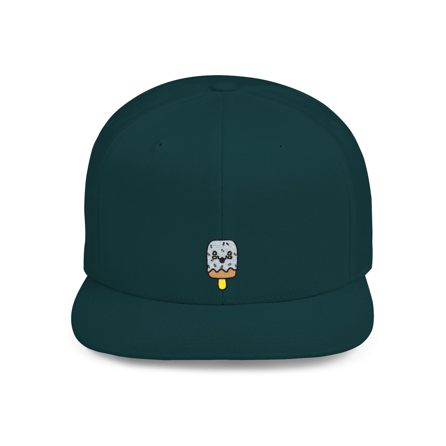 Icons Embroidered Ice Cream Flat Bill Snapback – Lightweight, Custom Fit, Premium Quality