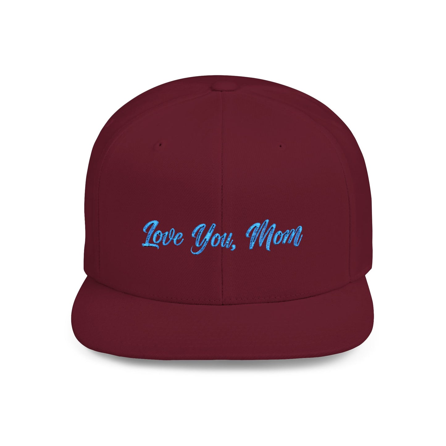 Text Love You Mom Flat Bill Snapback – Lightweight, Custom Fit, Premium Quality
