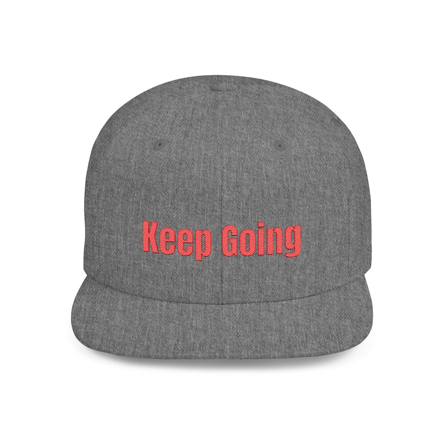 Text Keep Going Flat Bill Snapback – Lightweight, Custom Fit, Premium Quality