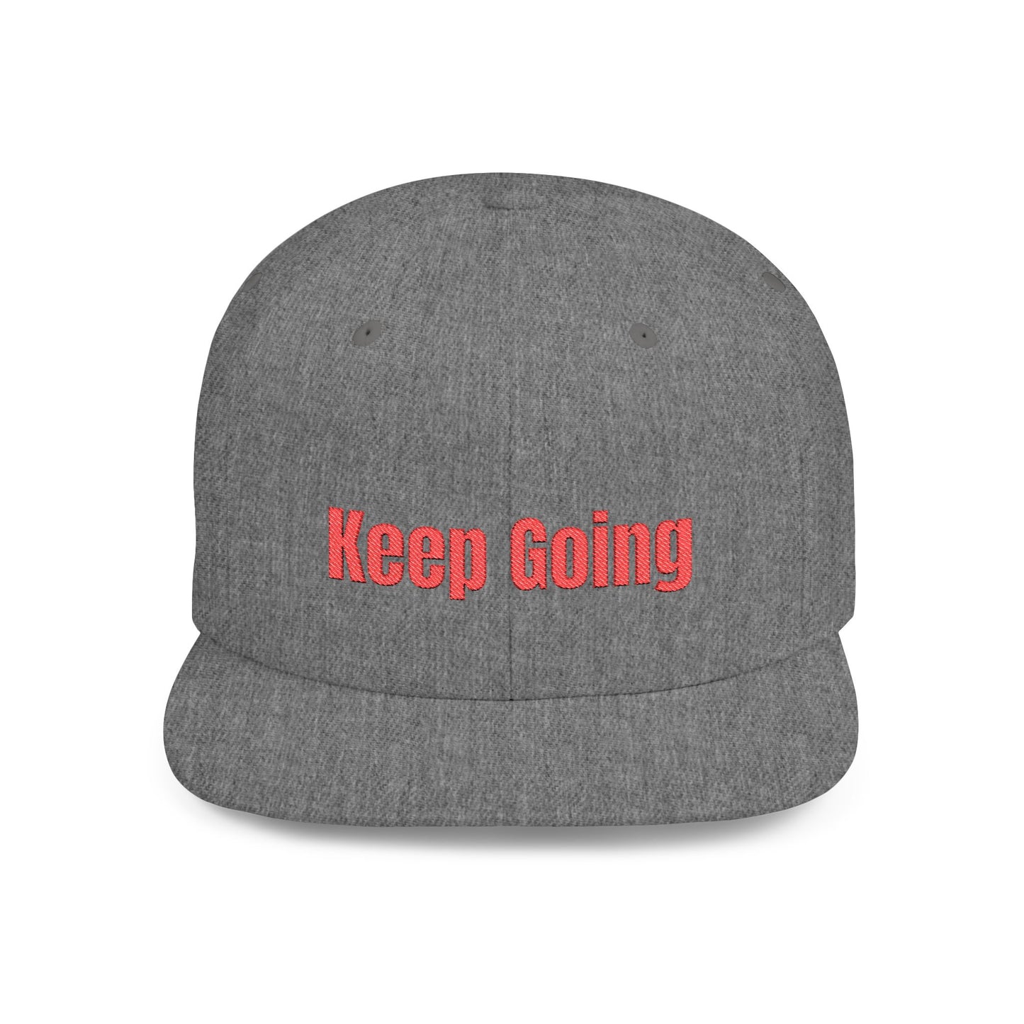Text Keep Going Flat Bill Snapback – Lightweight, Custom Fit, Premium Quality