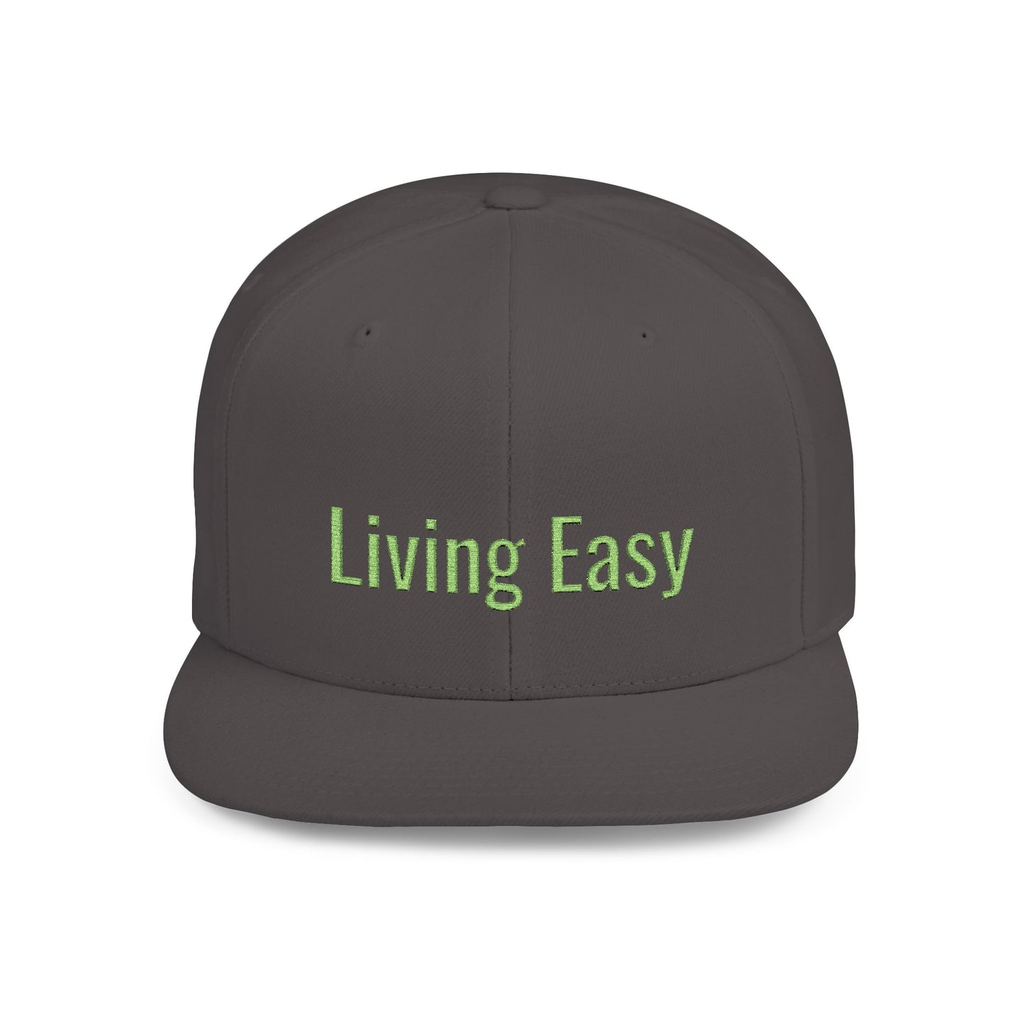 Text Living Easy Flat Bill Snapback – Lightweight, Custom Fit, Premium Quality