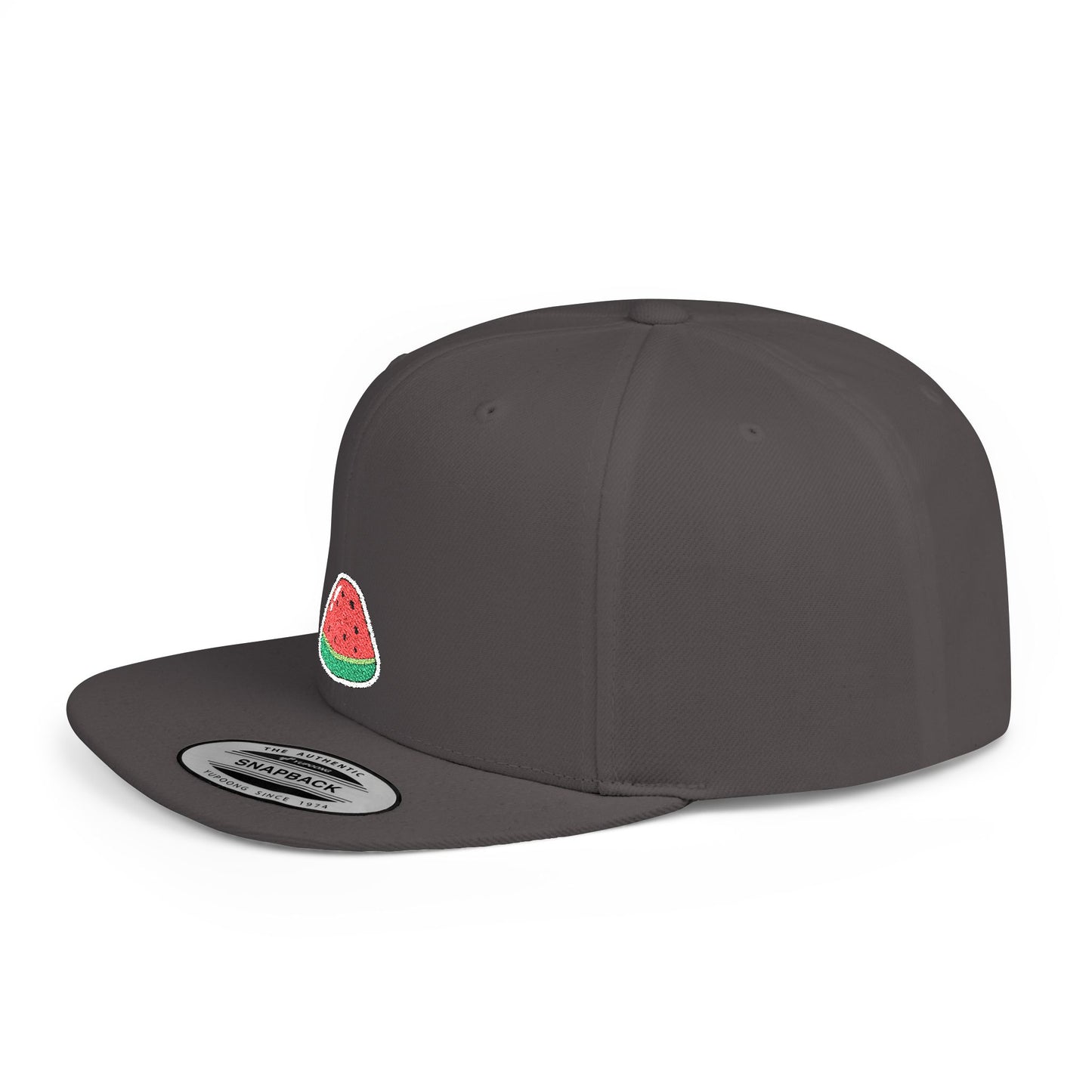 Icons Embroidered Watermelon Flat Bill Snapback – Lightweight, Custom Fit, Premium Quality