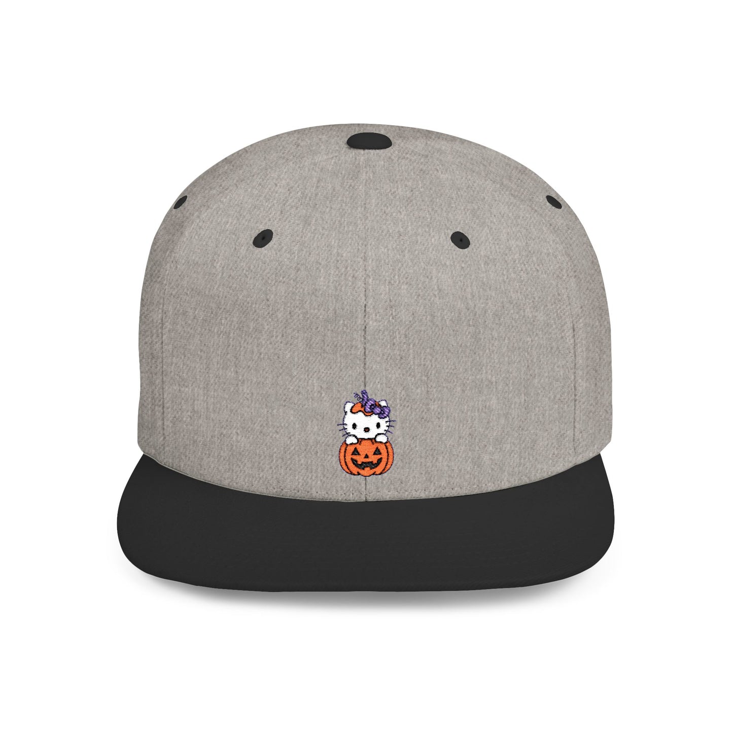 Icons Embroidered Kitty Pumpkin Flat Bill Snapback – Lightweight, Custom Fit, Premium Quality