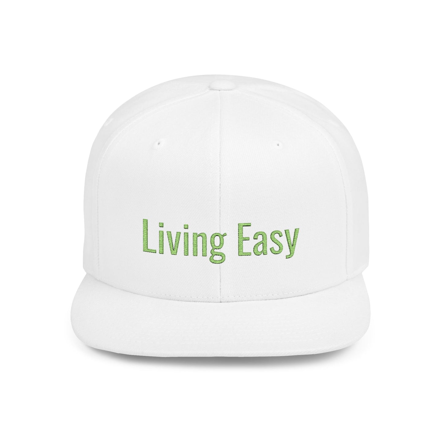 Text Living Easy Flat Bill Snapback – Lightweight, Custom Fit, Premium Quality