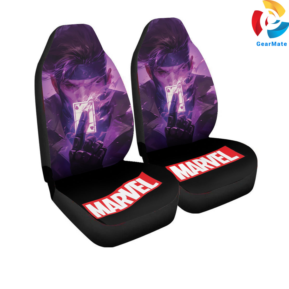 Marvel Remy LeBeau Car Seat Covers – High Quality Graphic and Polar Fleece Protector Set