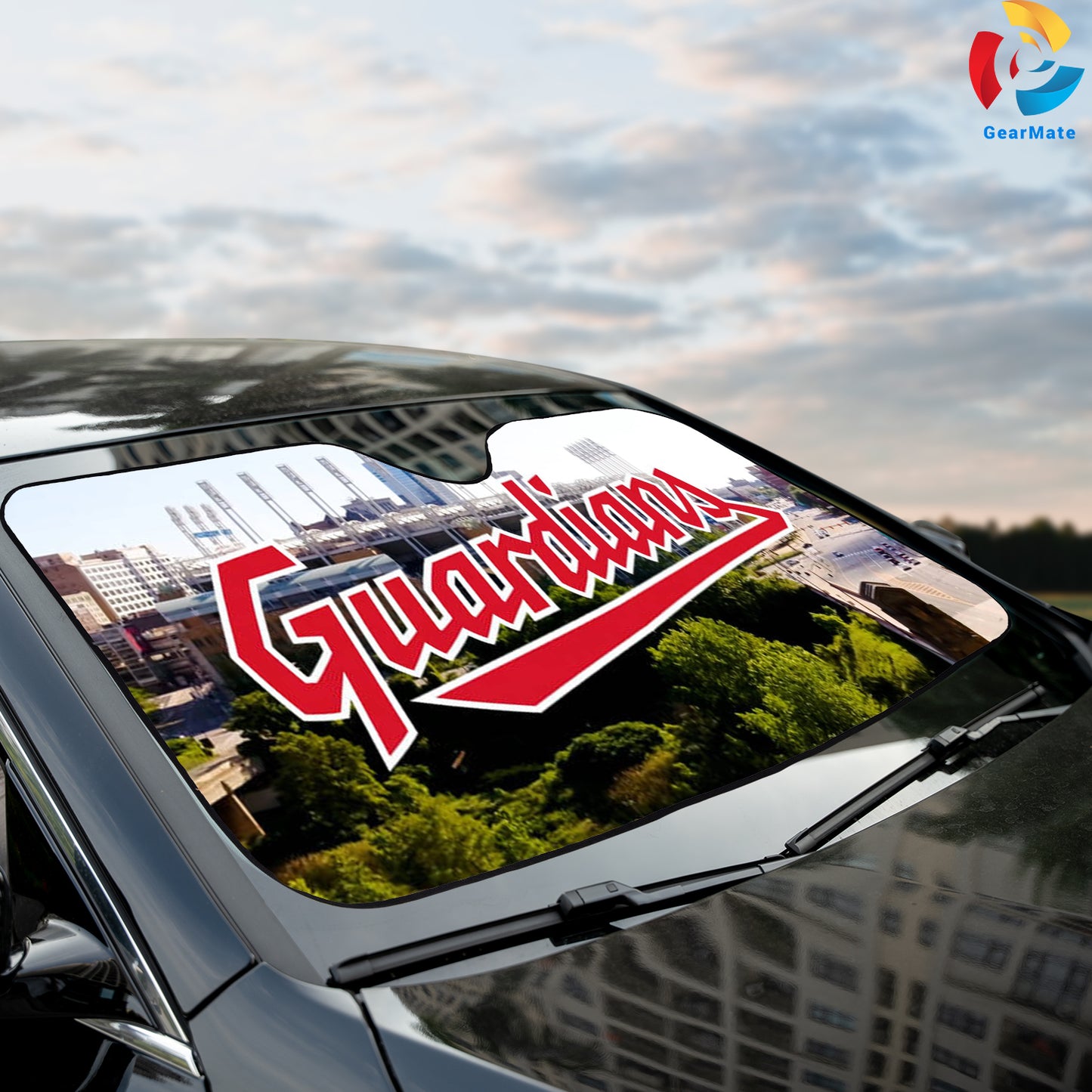 Cleveland Guardians MLB Baseball The Stadium Reflective Car Sunshade – Premium Heat & UV Protection, Universal Fit