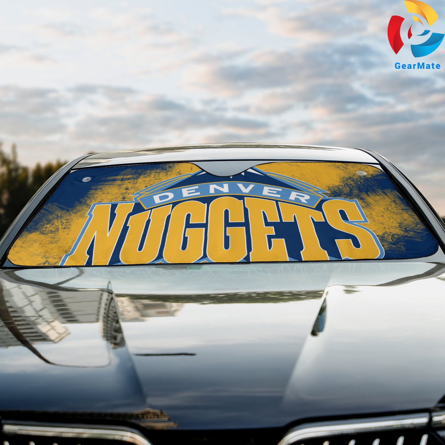 Denver Nuggets Basket Ball Team Reflective Car Sunshade – Premium Heat & UV Protection, Universal Fit