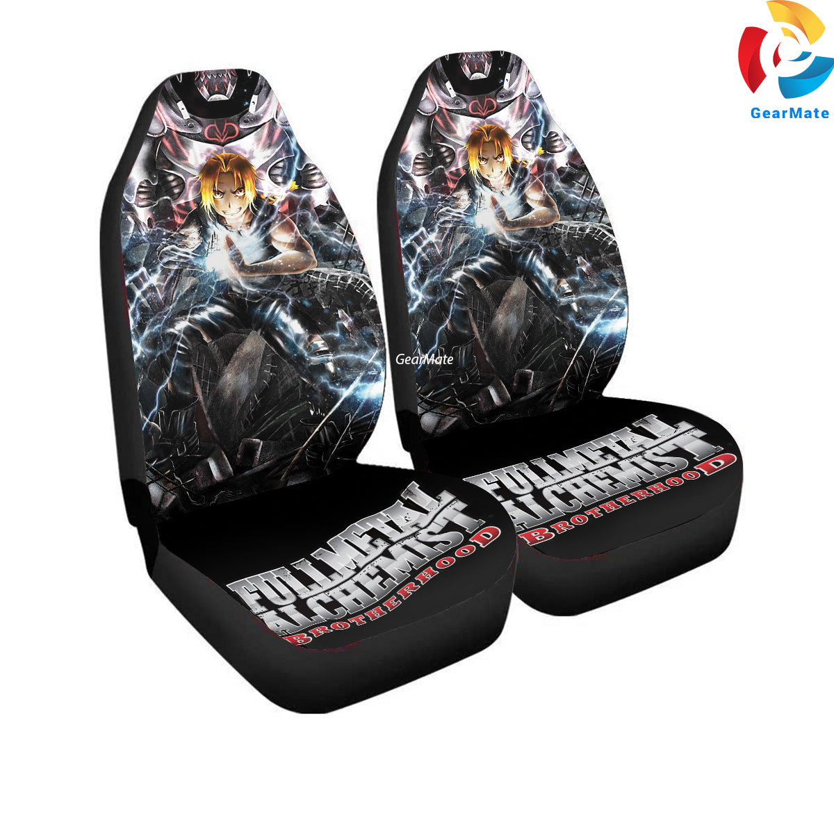 Edward Elric Fullmetal Alchemist Car Seat Covers – High Quality Graphic and Polar Fleece Protector Set