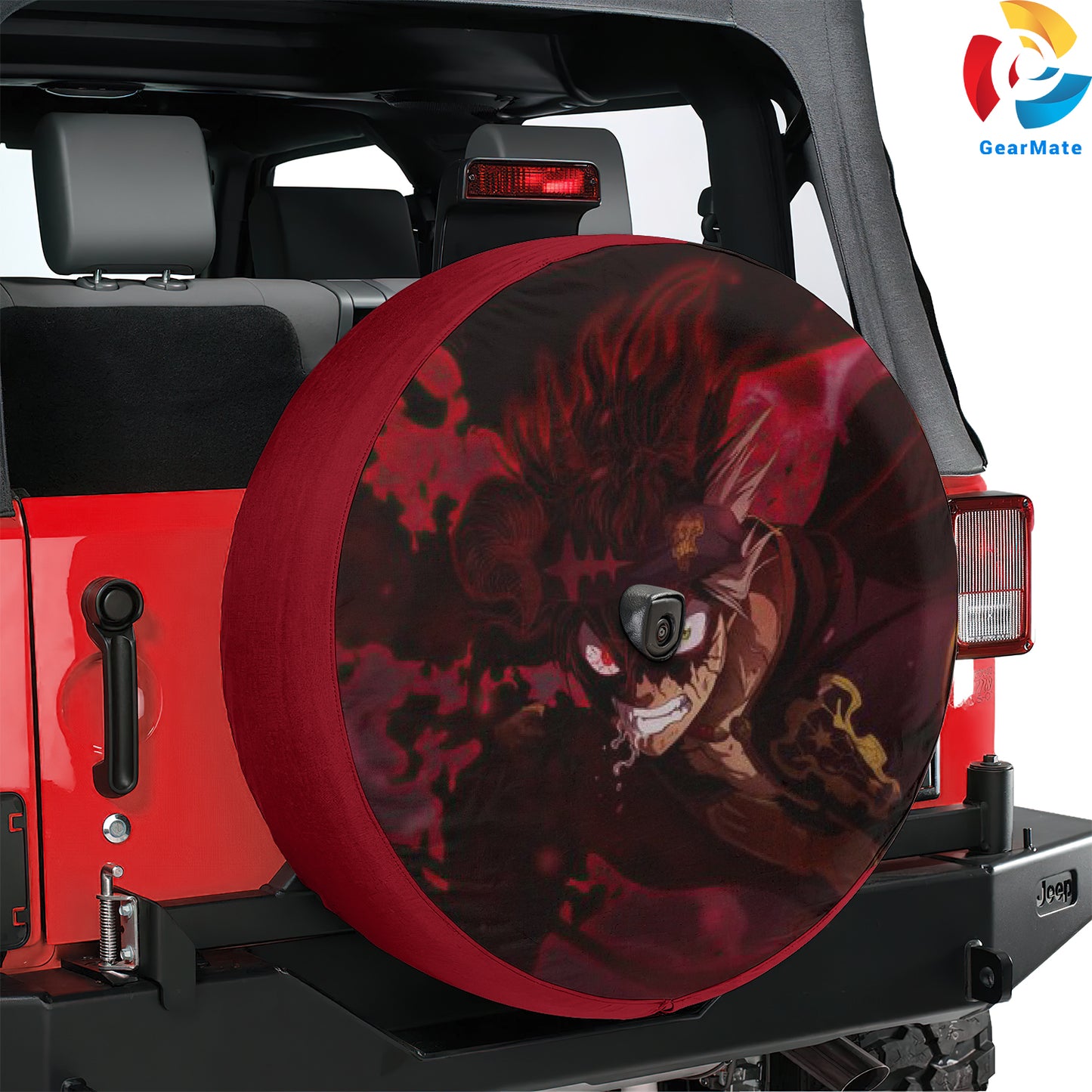 Black Clover Asta Anime Spare Tire Cover – Premium Waterproof UV Resistant Protector