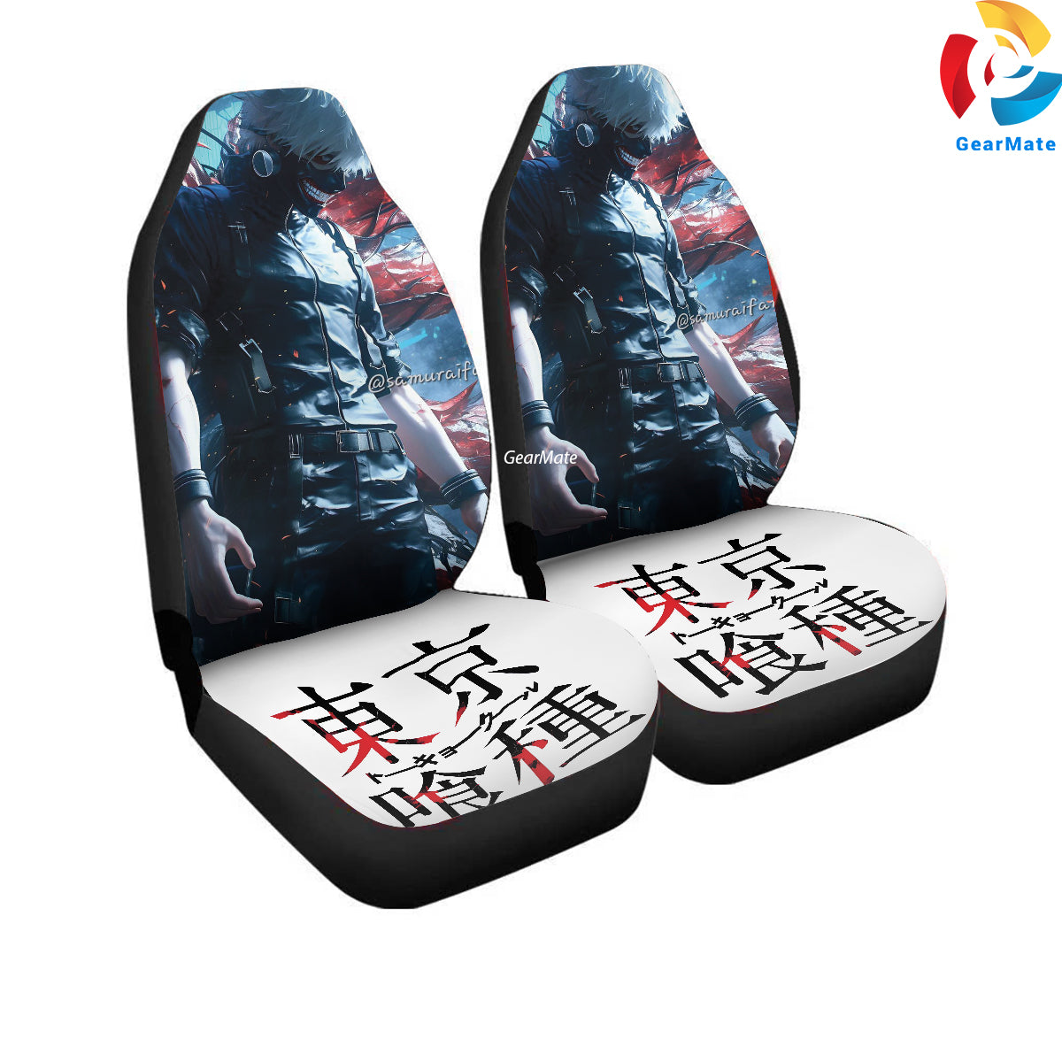 Tokyo Ghoul Kaneki Ken Edition Car Seat Covers – High Quality Graphic and Polar Fleece Protector Set