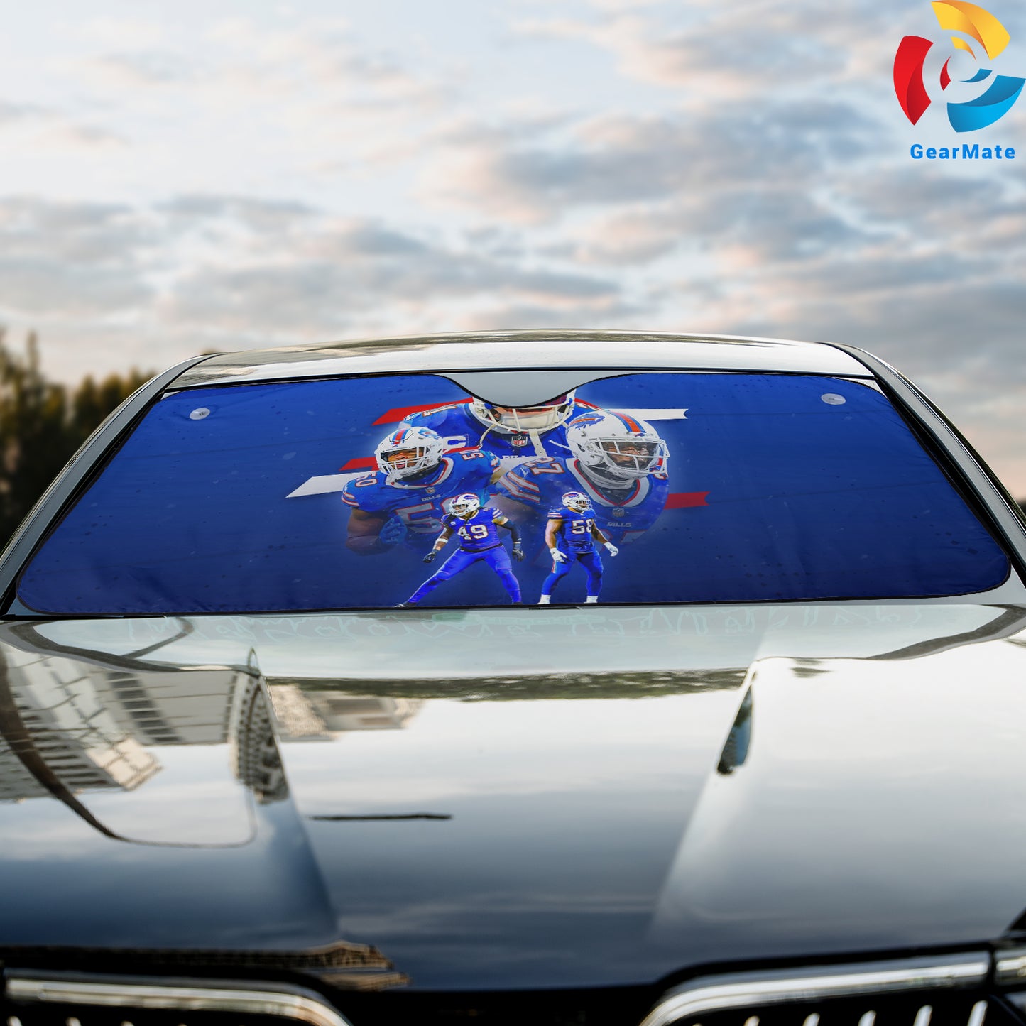 Football Team Buffalo Bills NFL Reflective Car Sunshade – Premium Heat & UV Protection, Universal Fit