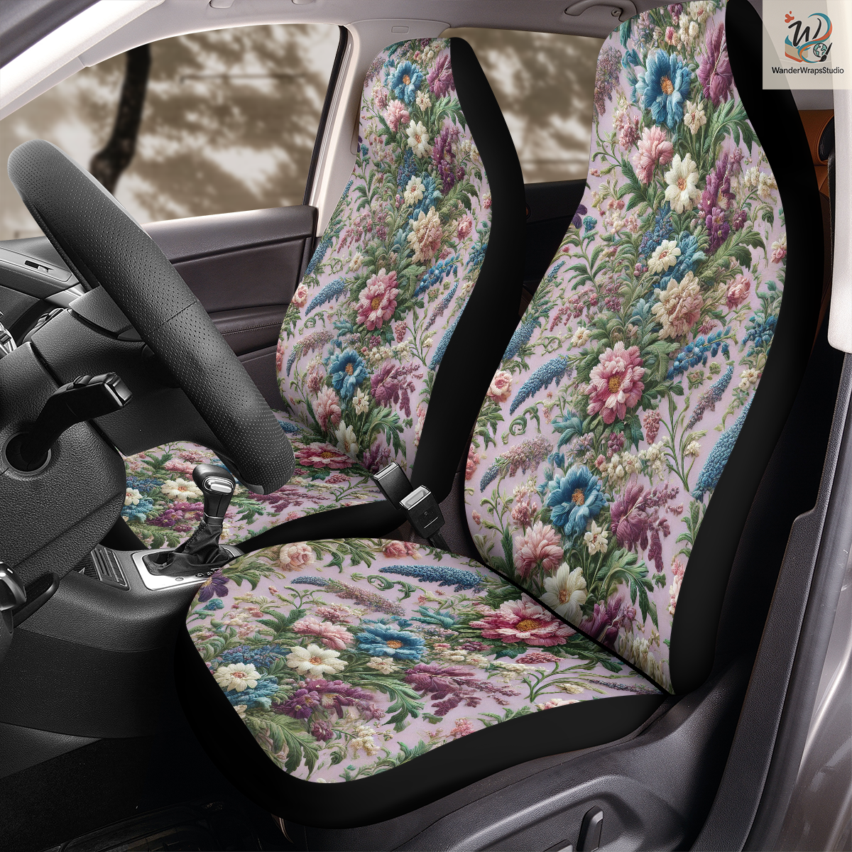 Richly Vibrant Pastel Car Seat Covers – High Quality Graphic and Polar Fleece Protector Set