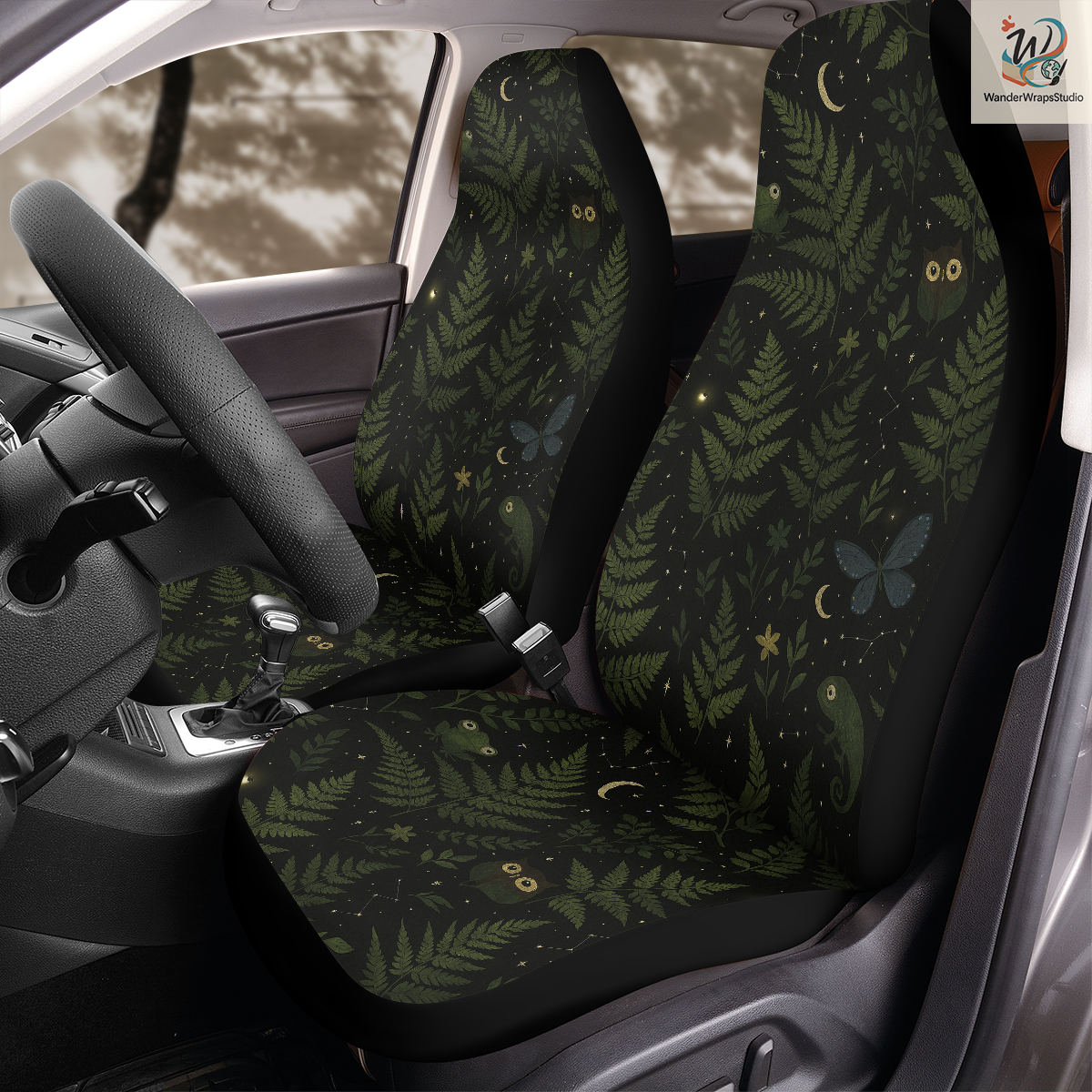 Botanical Night Car Seat Covers – High Quality Graphic and Polar Fleece Protector Set