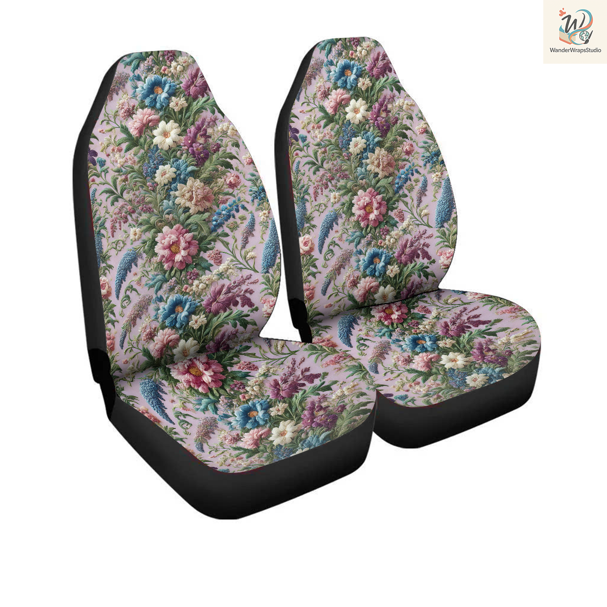 Richly Vibrant Pastel Car Seat Covers – High Quality Graphic and Polar Fleece Protector Set