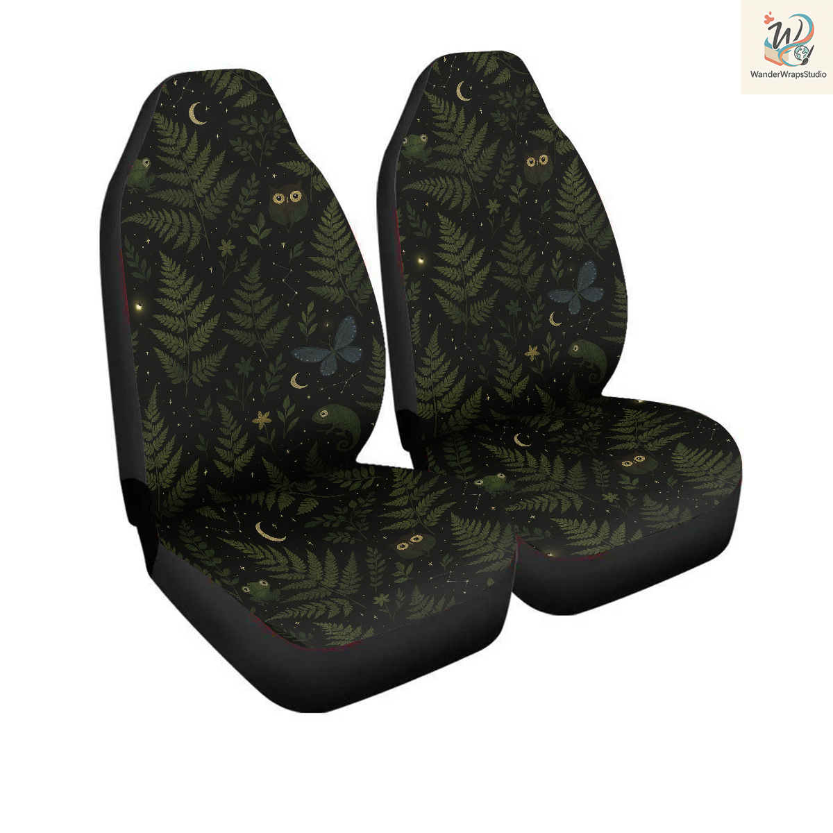 Botanical Night Car Seat Covers – High Quality Graphic and Polar Fleece Protector Set