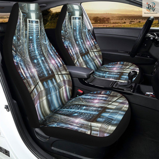 Super Computer 1 Car Seat Covers – High Quality Graphic and Polar Fleece Protector Set