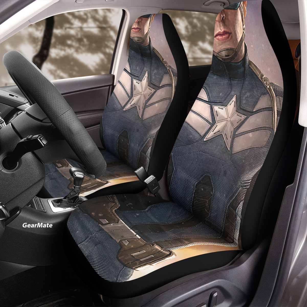 Captain America Car Seat Covers – High Quality Graphic and Polar Fleece Protector Set