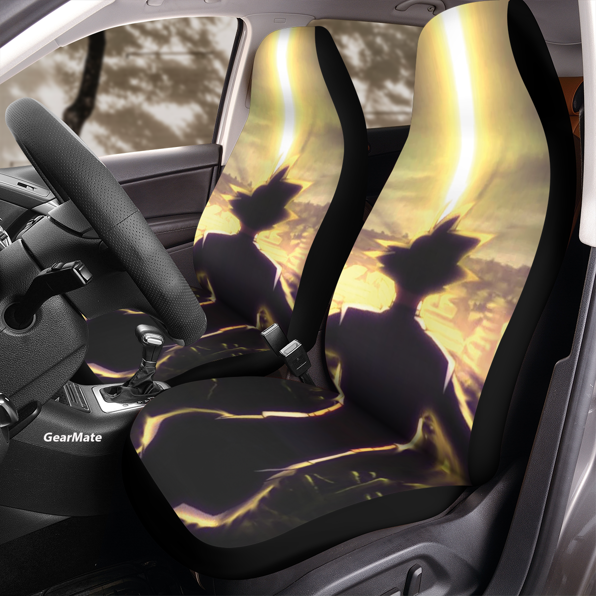 Goku Black Car Seat Covers – High Quality Graphic and Polar Fleece Protector Set