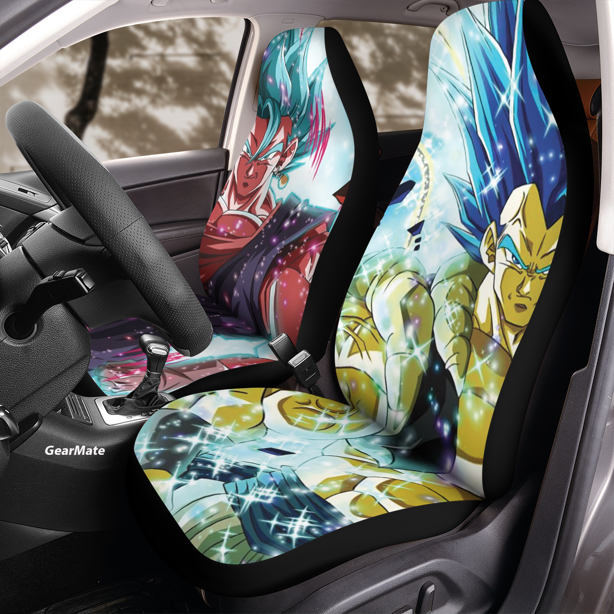 Goku Vegeta Dragon Ball Car Seat Covers – High Quality Graphic and Polar Fleece Protector Set