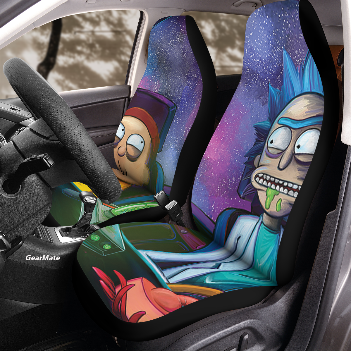 Rick And Morty Car Seat Covers – High Quality Graphic and Polar Fleece Protector Set