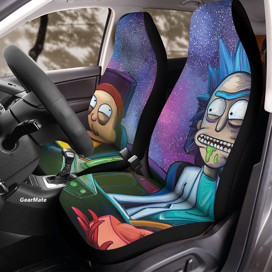 Rick And Morty Car Seat Covers – High Quality Graphic and Polar Fleece Protector Set