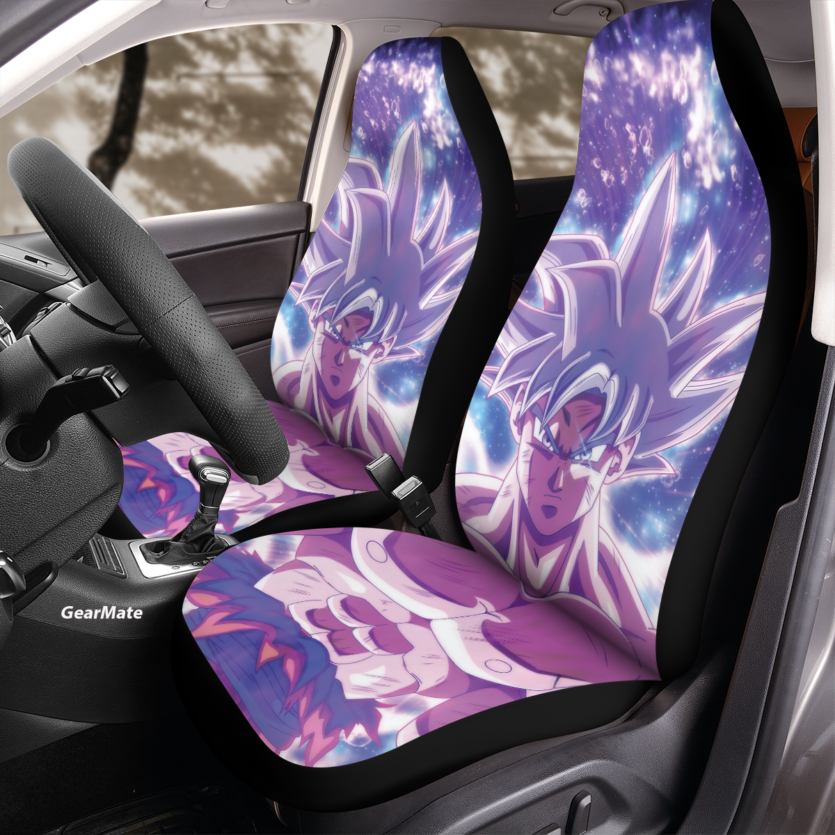 Ultra Instinct Goku Car Seat Covers – High Quality Graphic and Polar Fleece Protector Set