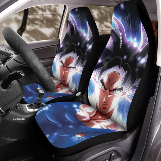 Ultra Instinct Goku Car Seat Covers – High Quality Graphic and Polar Fleece Protector Set