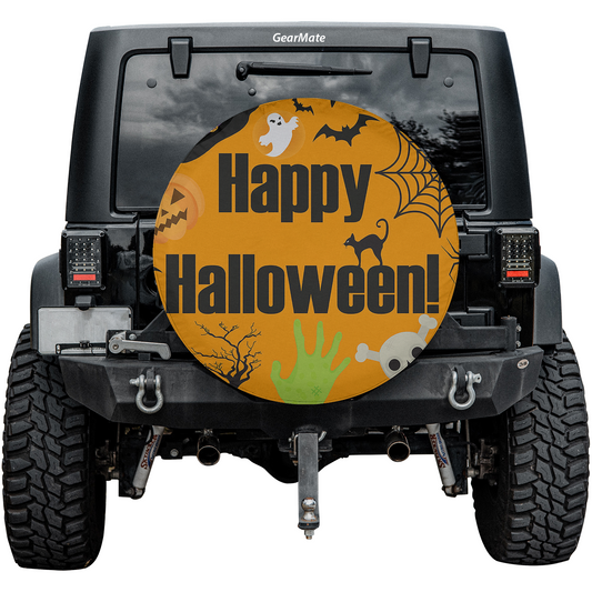 Halloween Round Spare Tire Cover – Premium Waterproof UV-Resistant Protector