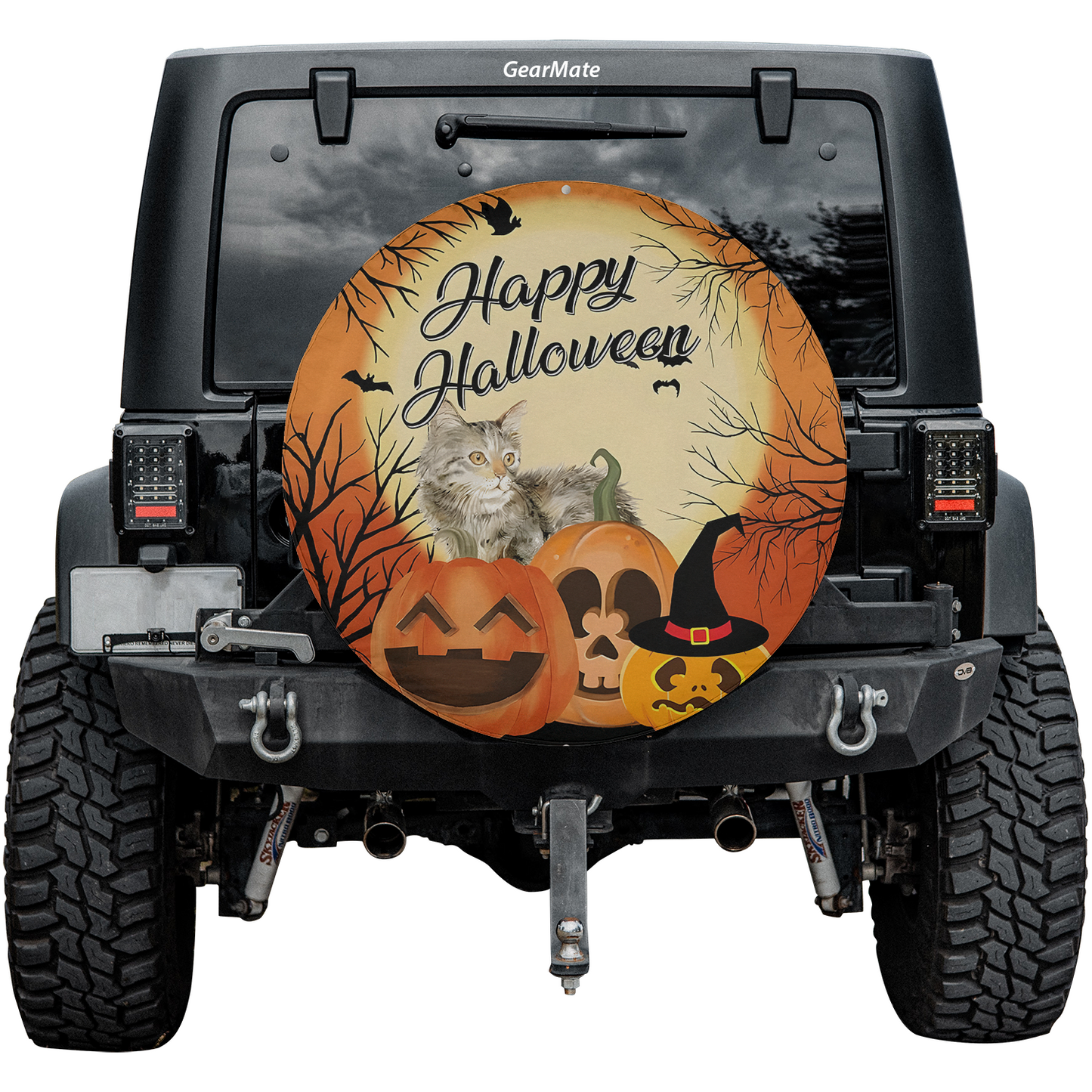 Halloween Round Spare Tire Cover – Premium Waterproof UV-Resistant Protector